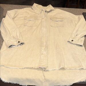 Blushing Brunette Cream Button-Up Women's Top